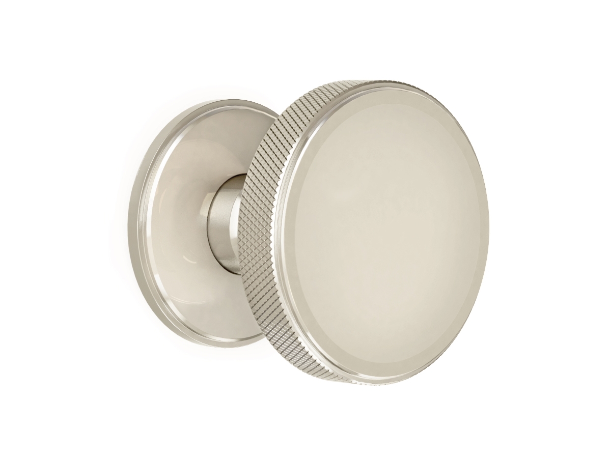 Дверная ручка-кноб на розетке Croft Argyle полированный никель