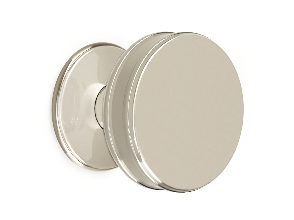 Дверная ручка-кноб на розетке Croft Luxor полированный никель