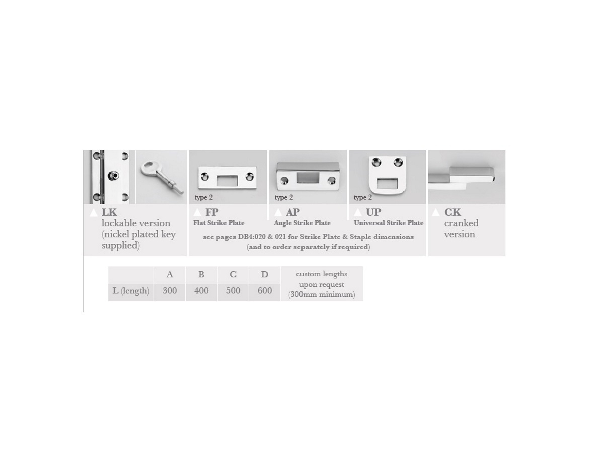 Шпингалет Frank Allart 6487C хром полированный 