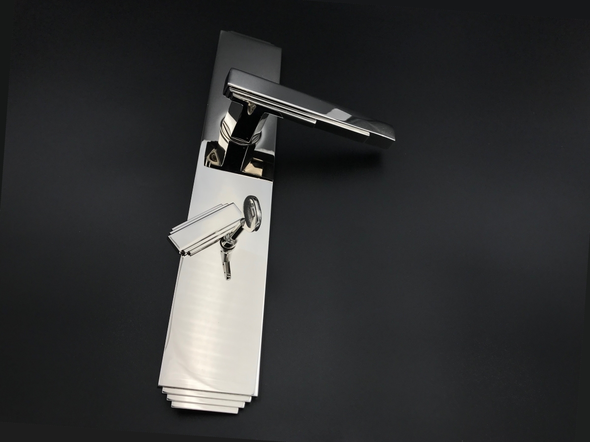 Дверная ручка на планке Frank Allart 77343283 полированный никель