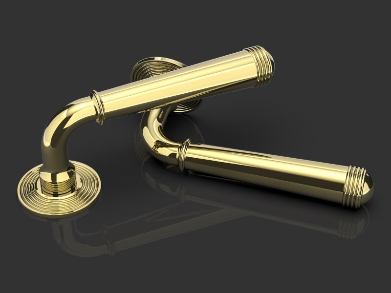 Дверная ручка на розетке Oliver Knights Cassius LH полированная латунь