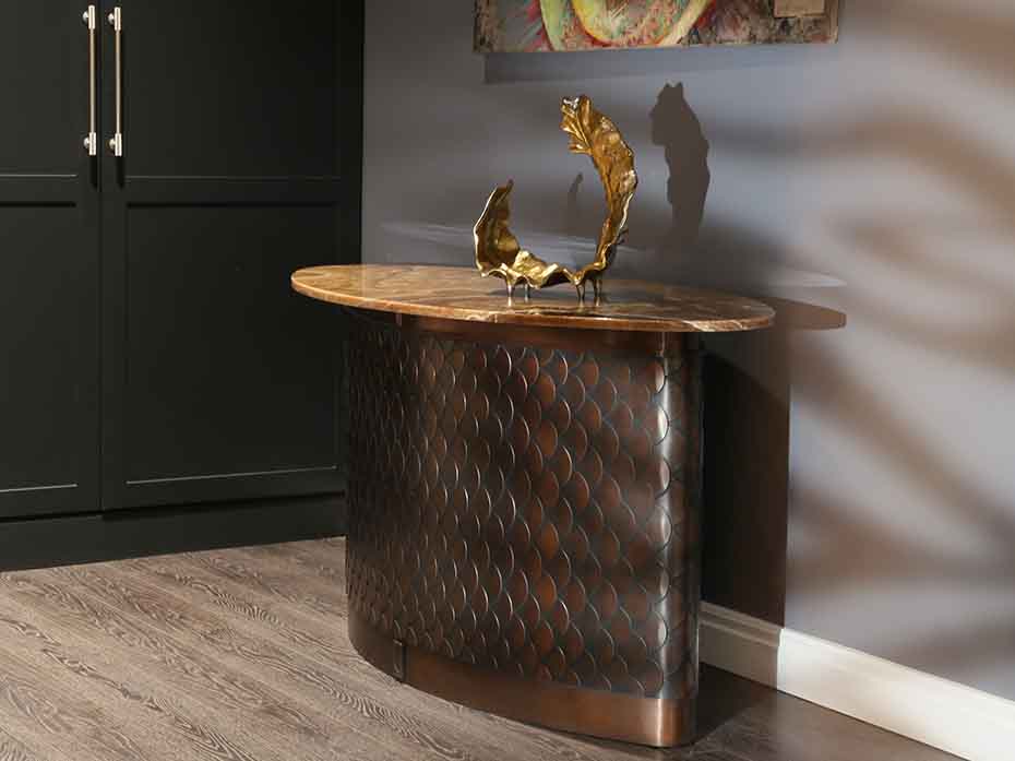 Латунная консоль с ониксом Ar-Deco FG-200 медь