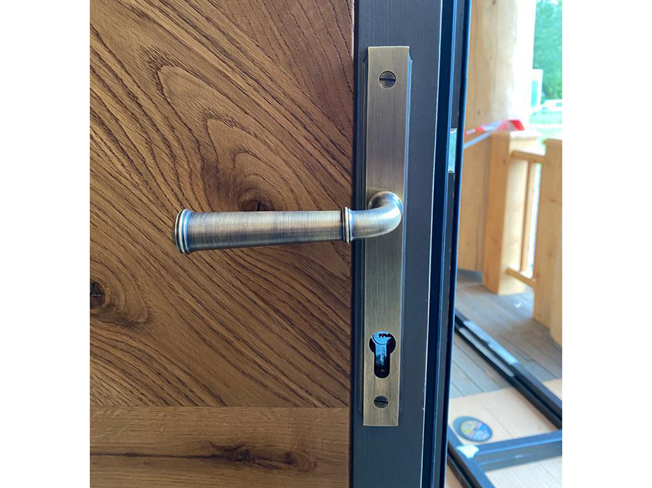 Ручка для балконной двери на узкой планке Frank Allart 77740597 античная латунь