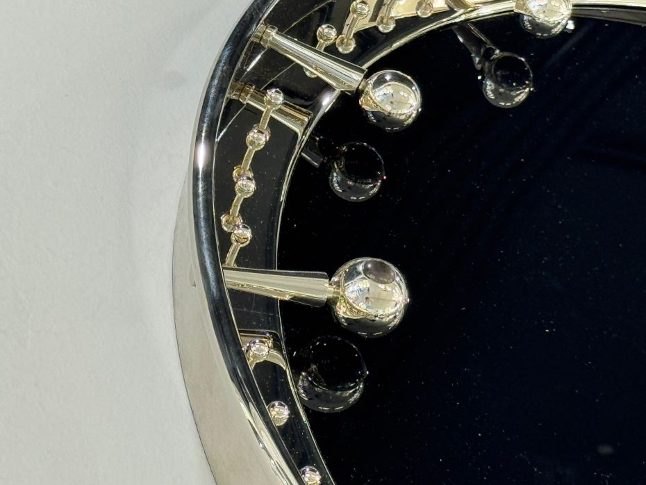 Часы FG-1002031 полированный никель стекло чёрное глянец 600мм