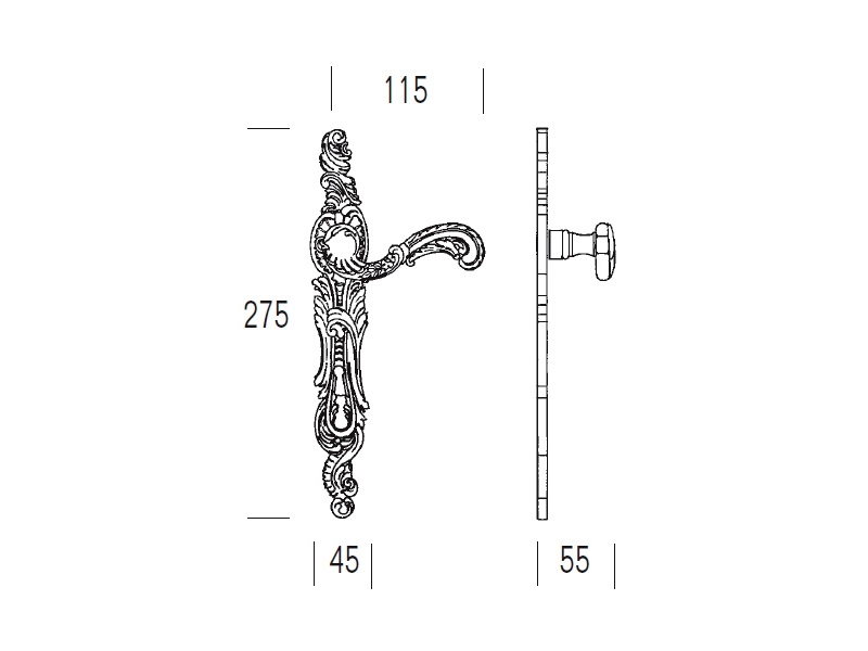 Дверная ручка на планке Salice Paolo SAMARRA 4271