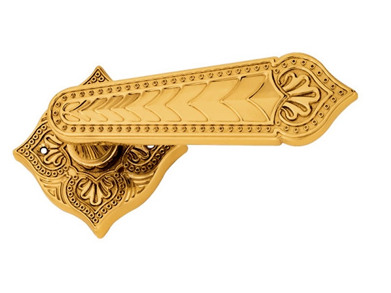 Дверная ручка на розетке Enrico Cassina VITTORIA C12111 полированная латунь