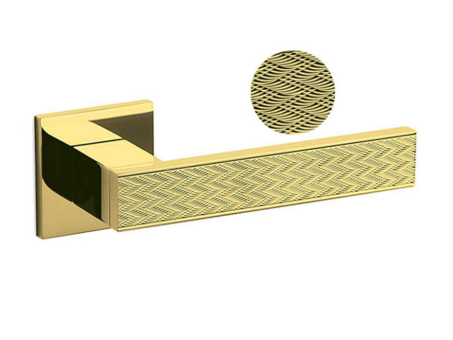 Дверная ручка на круглой розетке Olivari Diana Chevron ZL золото глянцевое