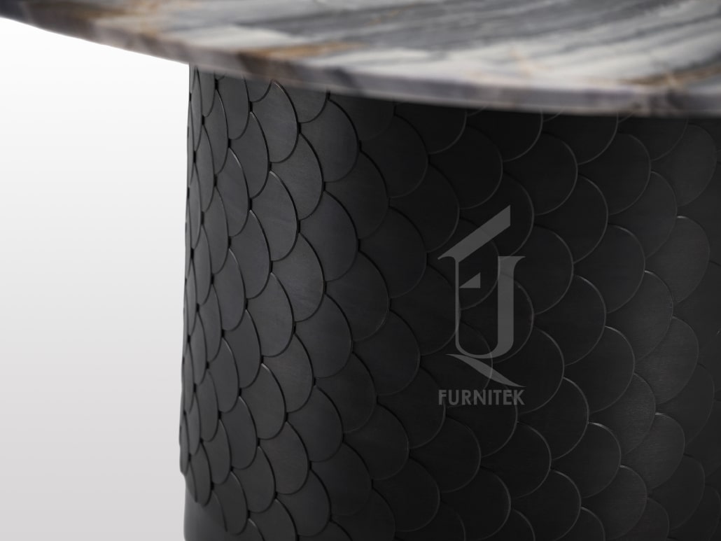 Стол обеденный Ar-Deco Furnitek FG-012 Черненая латунь