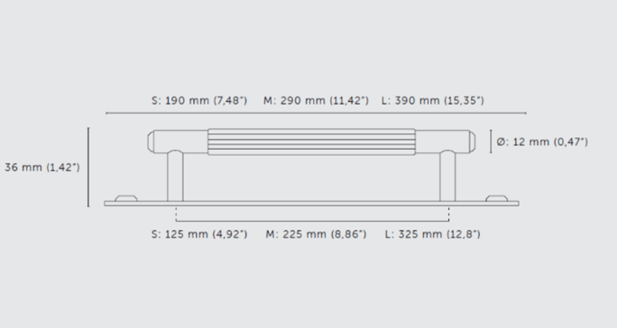 Мебельная ручка скоба на планке Buster & Punch GPB-35304 