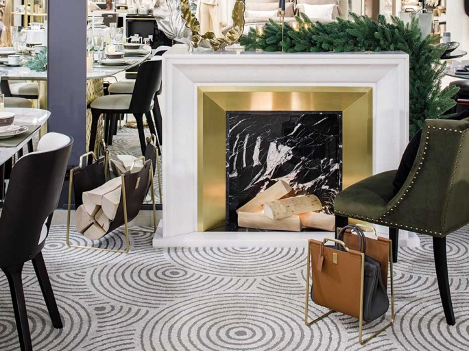 Мраморный портал с латунным обрамлением FURNITEK FG-05001