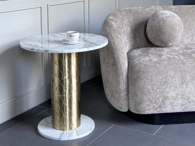 Стол кофейный Ar-Deco FG-035 круглый матовая латунь