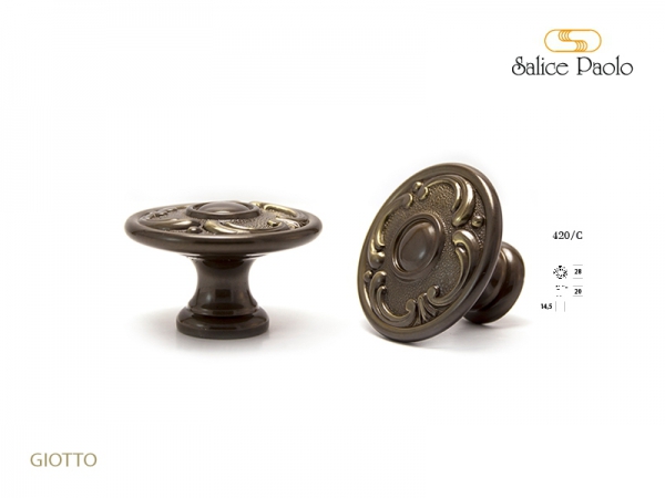 Мебельная ручка Salice Paolo GIOTTO 420 античная латунь