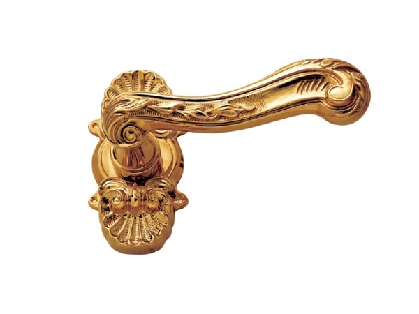 Дверная ручка на розетке Enrico Cassina BARBARA C04315 золото 24к