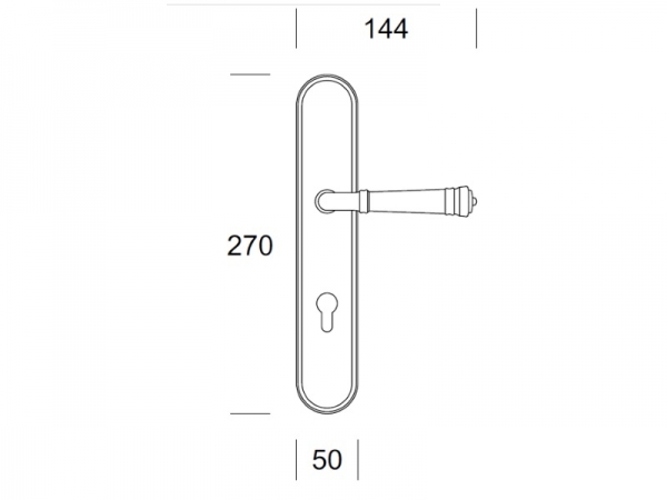 Дверная ручка на планке Salice Paolo BORROMEO 2011 из латуни