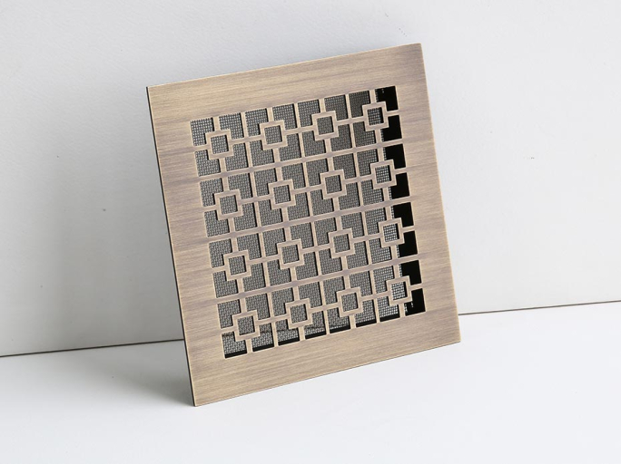 Решётка металлическая латунная fg-30002 матовая бронза