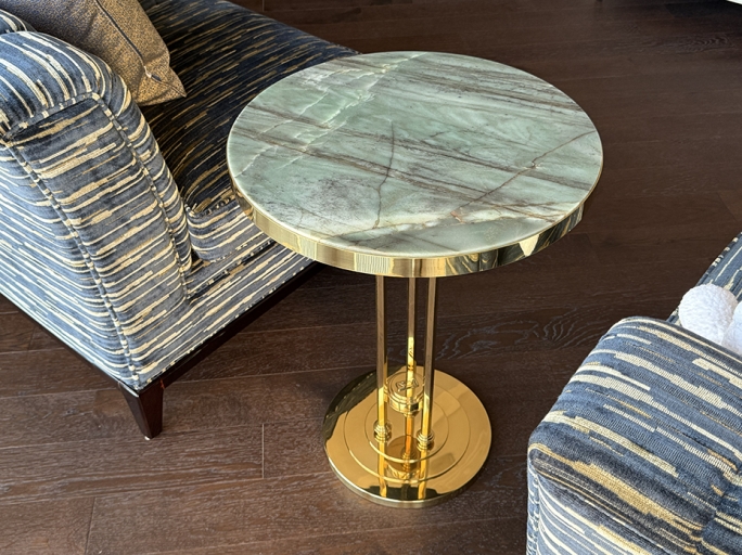 Столик кофейный Ar-Deco FG-054 круглый полированная латунь