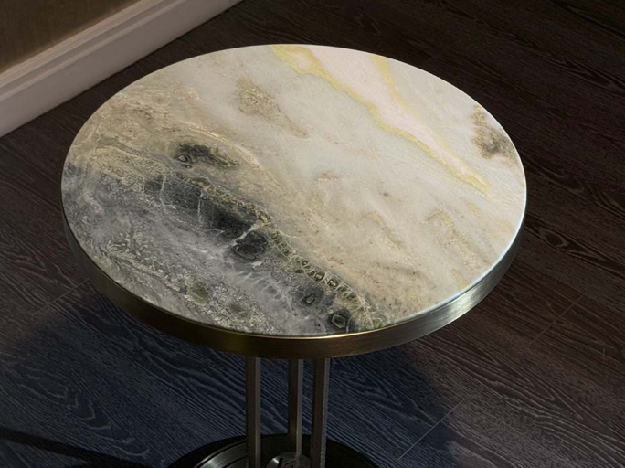 Стол кофейный Ar-Deco FG-071 круглый античная латунь