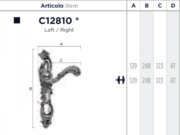 Дверная ручка на планке Enrico Cassina MARIE C12810