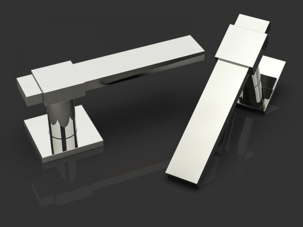 Дверная ручка на розетке Oliver Knights Rowan полированный никель