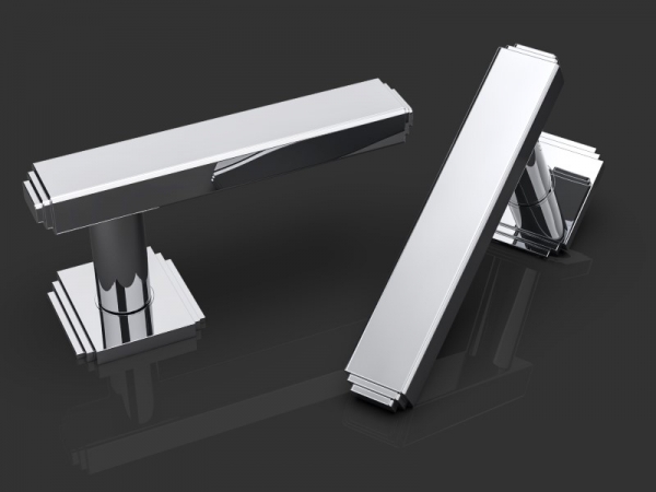 Дверная ручка на розетке Oliver Knights Vortimer полированный никель