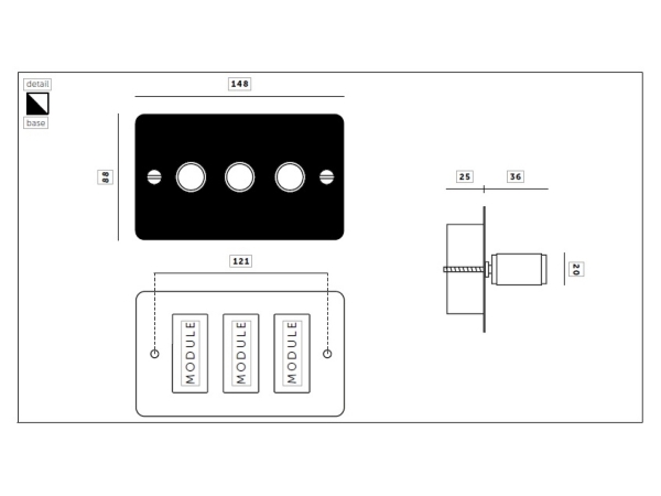 Диммер Buster & Punch тройной UK-DI-CO-3G-ST-BR-A хром