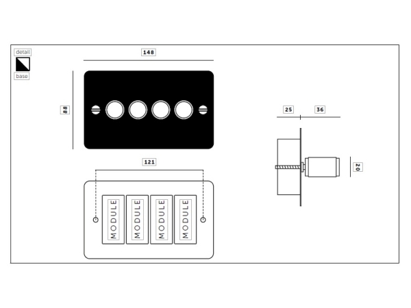 Диммер Buster & Punch четырехклавишный UK-DI-CO-4G-WH-ST-A 