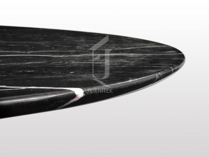 Стол обеденный Ar-Deco Furnitek FG-018 из латуни столешница натуральный мрамор