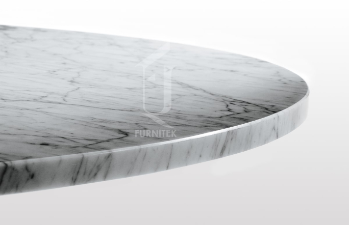 Стол обеденный Ar-Deco Furnitek FG-009 из латуни столешница натуральный мрамор