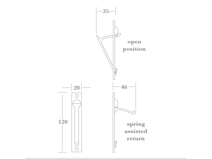 Торцевая ручка Frank Allart 4380 полированный хром