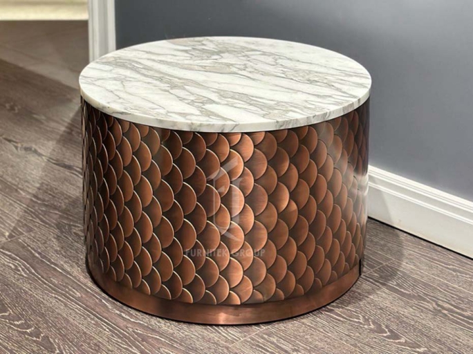 Столик журнальный круглый Ar-Deco FG-040 античная медь