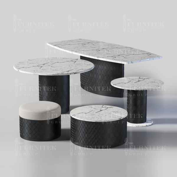 Коллекция мебели FURNITEK Ar-Deco из латуни и натурального камня